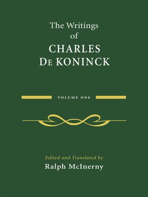 cover image of The Writings of Charles De Koninck